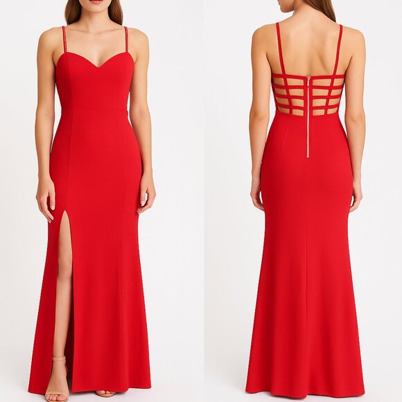 Red Strappy Back Long Maxi Dress – Size 3/4 - NWT - Picture 1 of 3